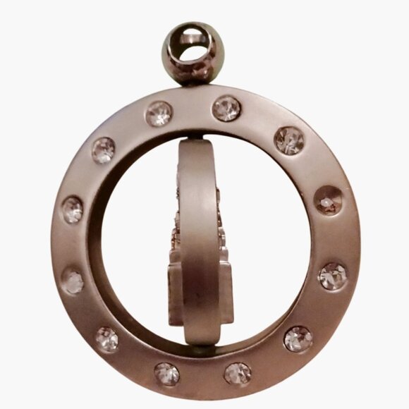 Empire State Building New York Pendant Bag Charm Rhinestone Accents Two Sided - Picture 2 of 5